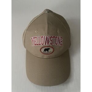 Yellowstone Park Adjustable Strap Cap Hat Khaki Beige- Missing Top Button